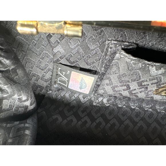 DVF Diane Von Furstenberg black clutch/crossbody sparkling - Picture 6 of 10